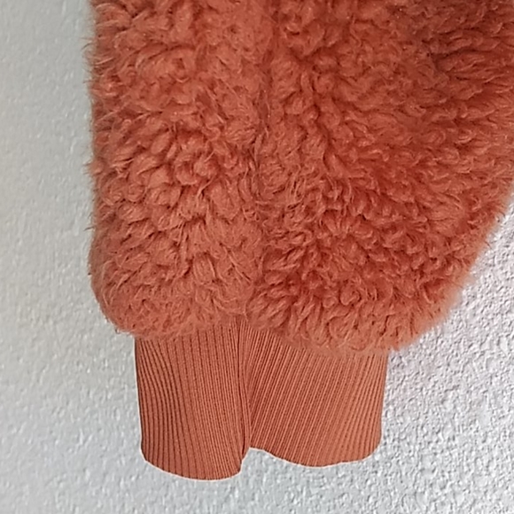 Joy Lab Rust Orange Sherpa Zip Up Jacket - Picture 4 of 8